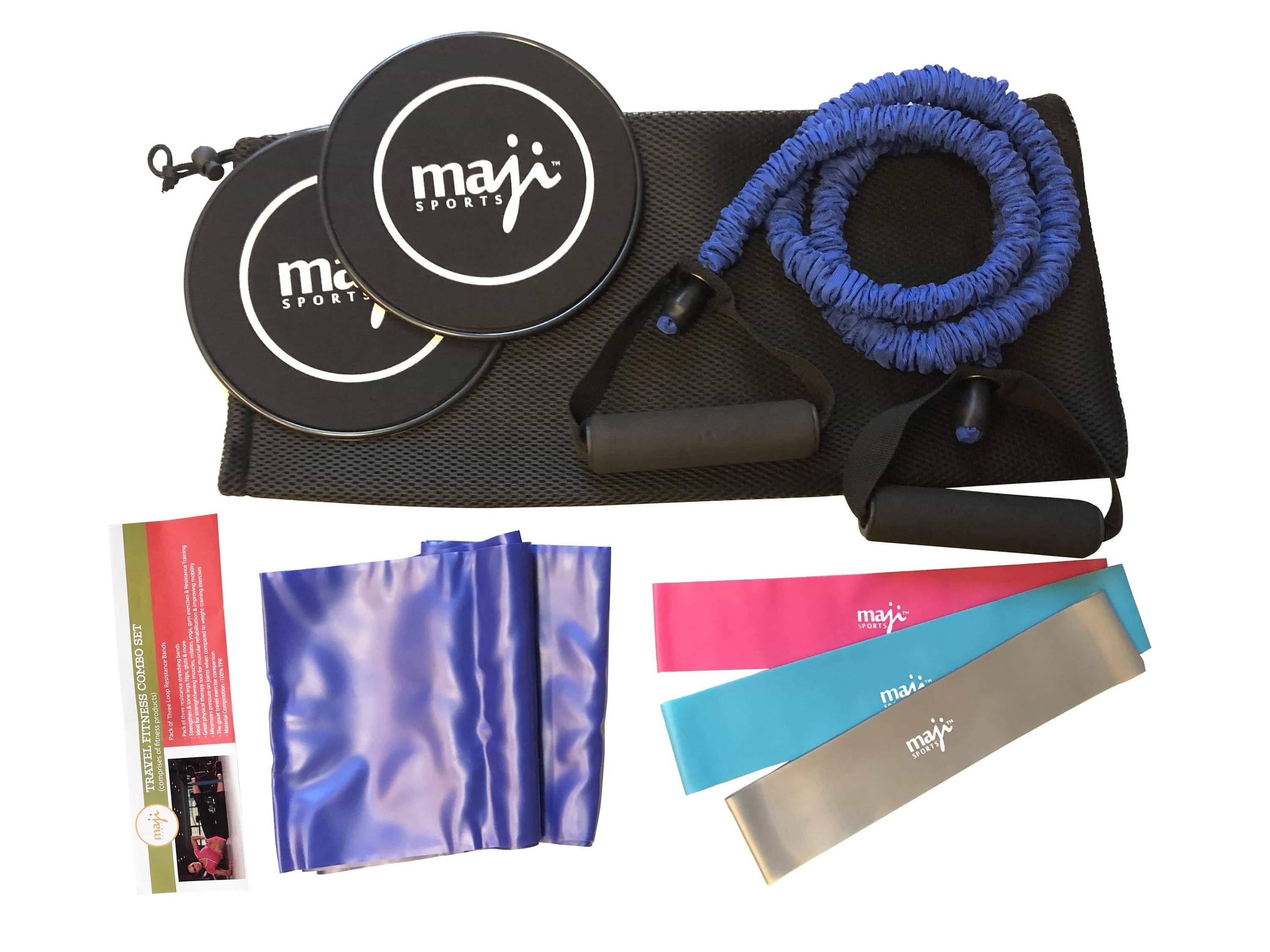 Home Fitness Bundle featuring resistance bands and sliding core exercise discs for effective workouts at home.